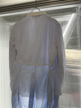 【COMME des GARCONS HOMME PLUS】Archival 2014SS "COMME des GARCONS HOMME PLUS" Reconstructed Striped Docking Tailored Jacket / BLUE × WHITE (SIZE: XS)