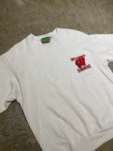 MAINSPORTS / VINTAGE "WISCONSIN BADGERS" UNIVERSITY SWEATSHIRT - WHITE