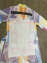 TRAMANDO / MULTI-COLOR GEOMETRIC PRINT ART SHIRT (GARMENT-DYED & PRESS FINISH)
