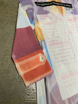 TRAMANDO / MULTI-COLOR GEOMETRIC PRINT ART SHIRT (GARMENT-DYED & PRESS FINISH)