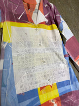 TRAMANDO / MULTI-COLOR GEOMETRIC PRINT ART SHIRT (GARMENT-DYED & PRESS FINISH)