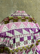 PETER PILOTTO (GRADUATION COLLECTION) / GEOMETRIC PATTERN VELOUR JACKET - PURPLE / MULTI