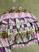 PETER PILOTTO (GRADUATION COLLECTION) / GEOMETRIC PATTERN VELOUR JACKET - PURPLE / MULTI