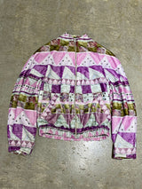 PETER PILOTTO (GRADUATION COLLECTION) / GEOMETRIC PATTERN VELOUR JACKET - PURPLE / MULTI