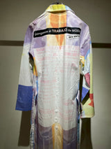 TRAMANDO / MULTI-COLOR GEOMETRIC PRINT ART SHIRT (GARMENT-DYED & PRESS FINISH)
