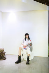 RECONSTRUCTED T-SHIRT HOODED DRESS