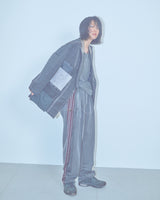 PIGMENT-DYED DISTRESSED TRACK TROUSERS