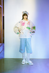 PATCHWORK FLORAL KNIT CAP