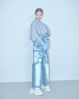 SEAMLESS DEFORMED DOLMAN SLEEVE/RIB