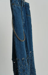 LASERCUTDISTRESSEDDENIM DENIM