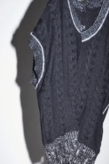 INSIDE OUT KNIT V BLACK