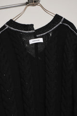 INSIDE OUT KNIT V BLACK