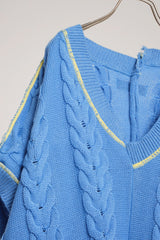INSIDE OUT KNIT V BLUE