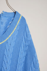 INSIDE OUT KNIT V BLUE