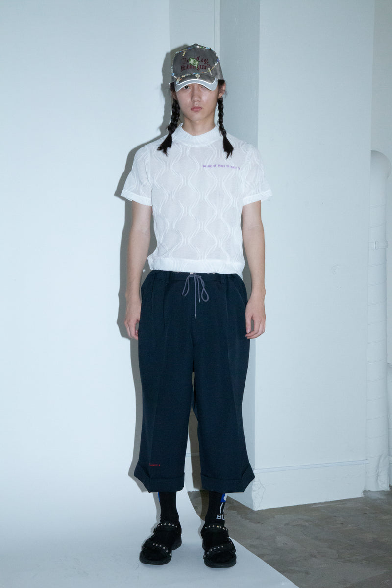POLYESTER TRIPLE-WEAVE WIDE SLACKS