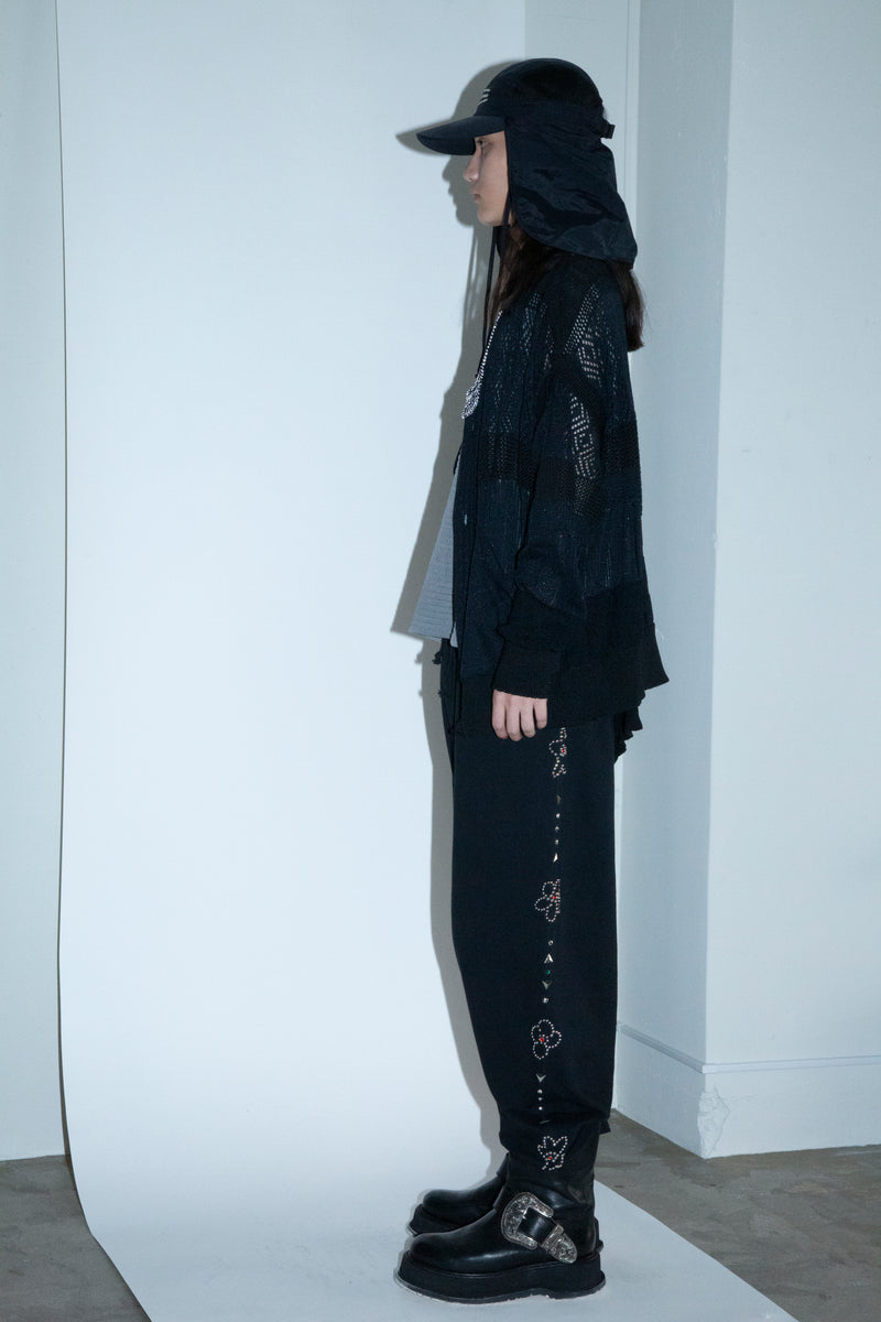 MIXED-KNIT CARDIGAN_REFLECTIVE RIB