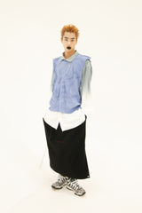 PIERCING LONG SKIRT/WOOL