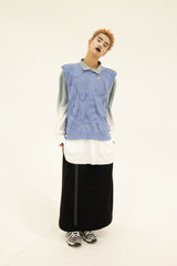 PIERCING LONG SKIRT/WOOL