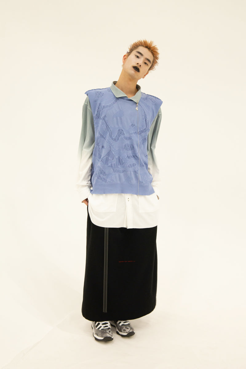 PIERCING LONG SKIRT/WOOL