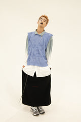 PIERCING LONG SKIRT/WOOL