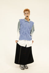 PIERCING LONG SKIRT/WOOL