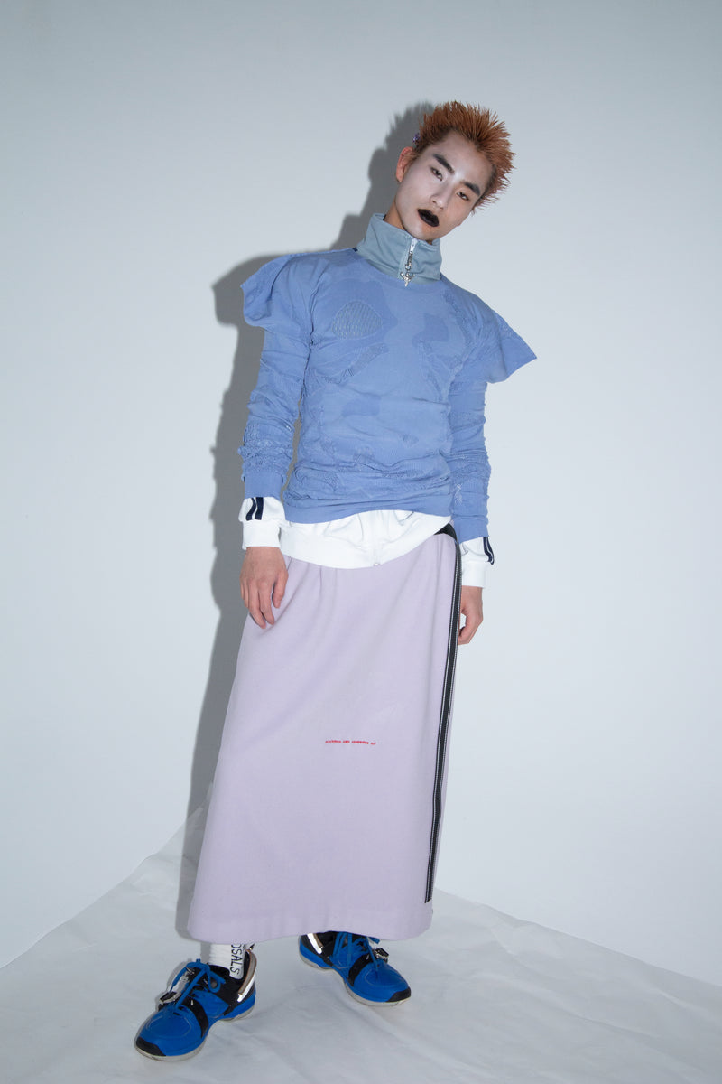 PIERCING LONG SKIRT/WOOL