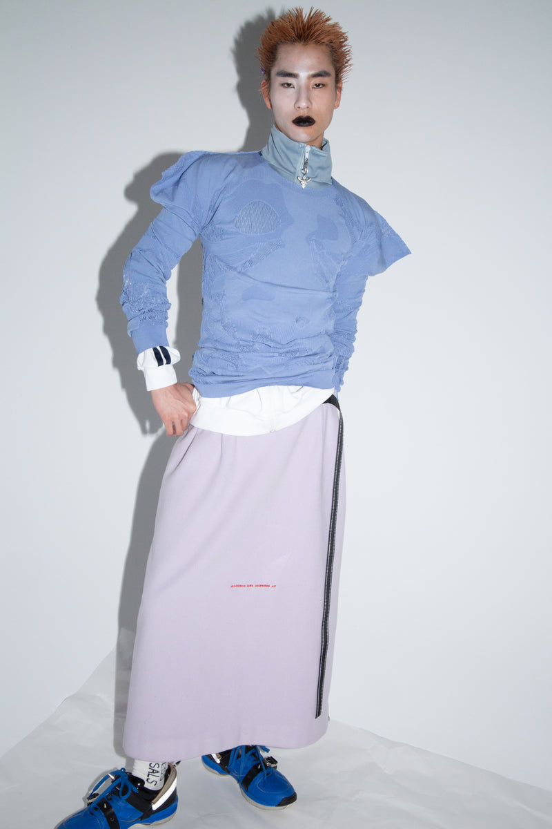 PIERCING LONG SKIRT/WOOL