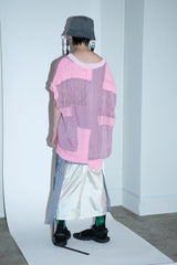 CUT JACQUARD GINGHAM LAYERED MINI