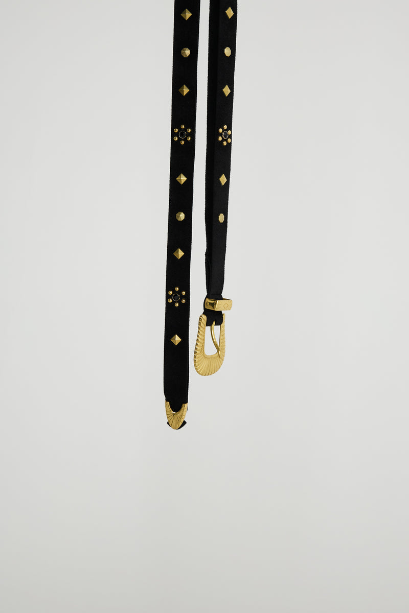 ULTRASUEDE STUDDED BELT