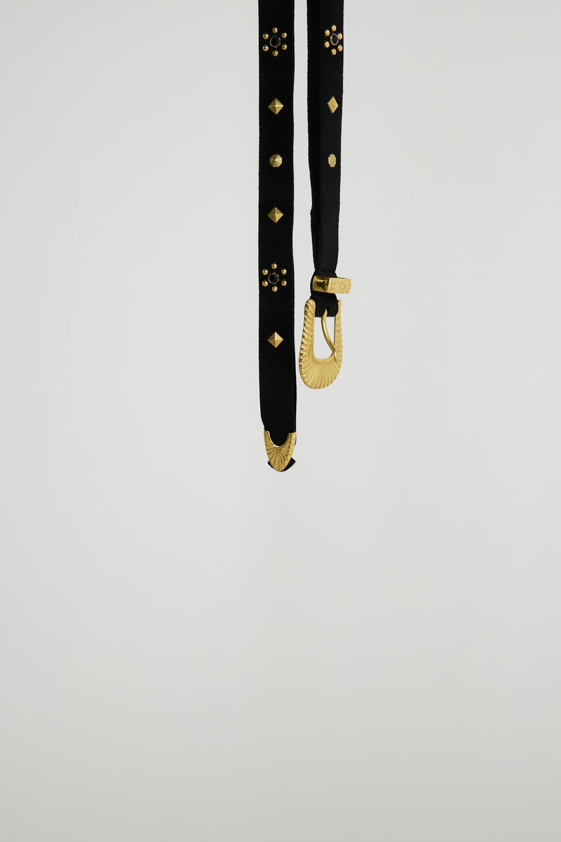 ULTRASUEDE STUDDED BELT