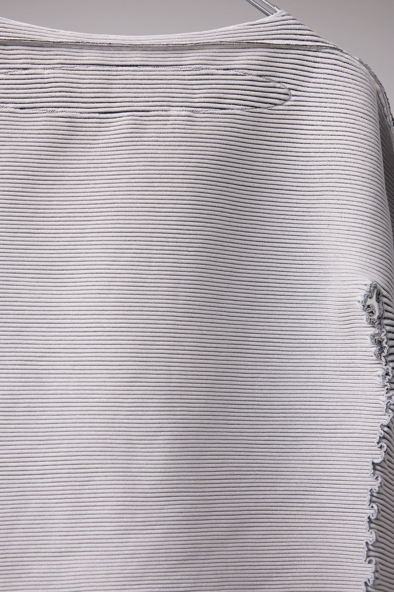 SEAMLESS DEFORMED THIN KNIT/RIB