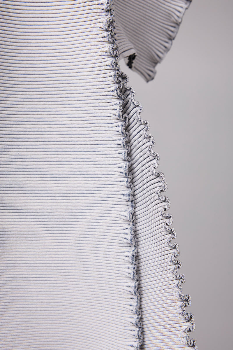 SEAMLESS DEFORMED THIN KNIT/RIB