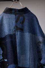 PATCHWORK MIL COAT MADE FROM RECONSTRUCTED VINTAGE DENIM