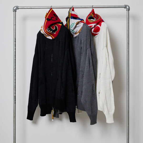 EARHOOD GLITTERY BALACLAVA ZIP SWEATER – BODYSONG. ONLINE STORE