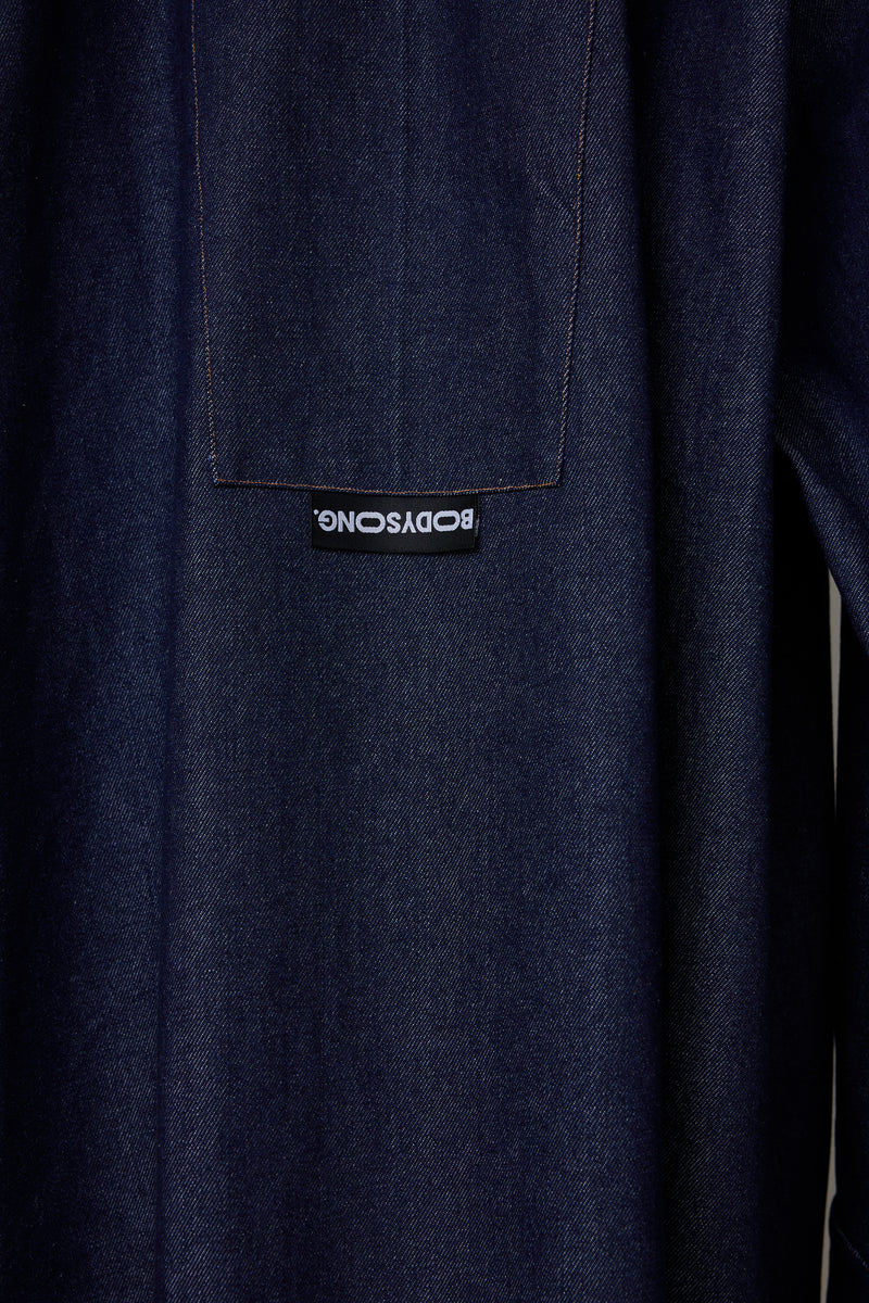 OVERSIZED DENIM SH/DETACHABLE BANDANA