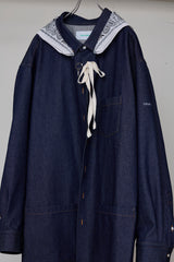OVERSIZED DENIM SH/DETACHABLE BANDANA