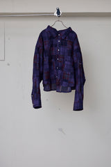OVERDYED PATCHWORK PLAID LS SHIRT