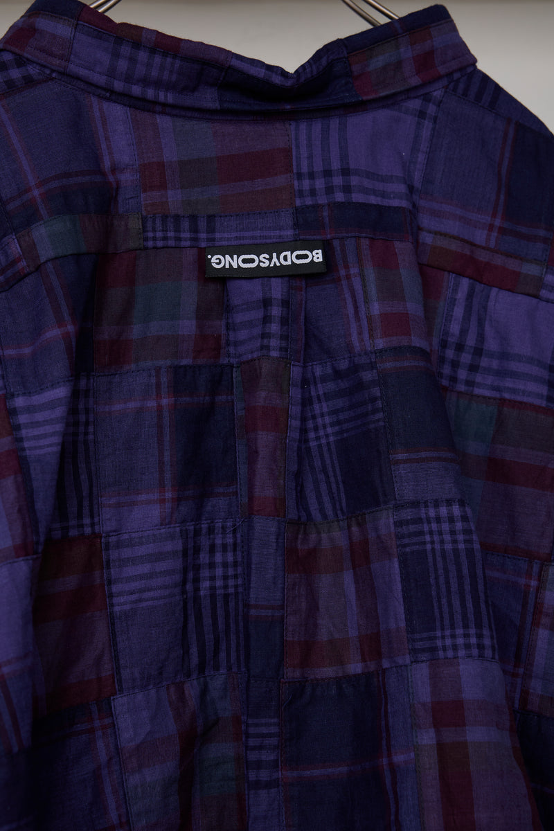 OVERDYED PATCHWORK PLAID LS SHIRT