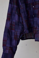 OVERDYED PATCHWORK PLAID LS SHIRT