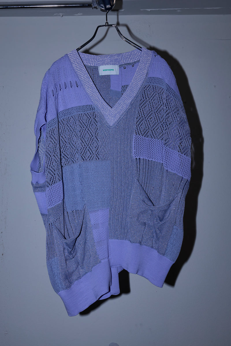 MIXED-KNIT VEST_REFLECTIVE RIB