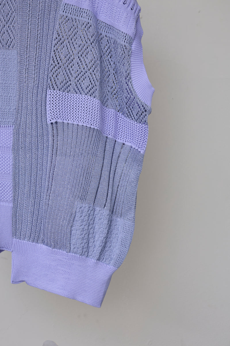 MIXED-KNIT VEST_REFLECTIVE RIB
