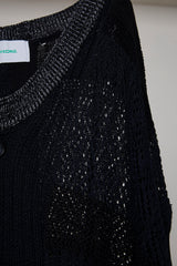 MIXED-KNIT CARDIGAN_REFLECTIVE RIB