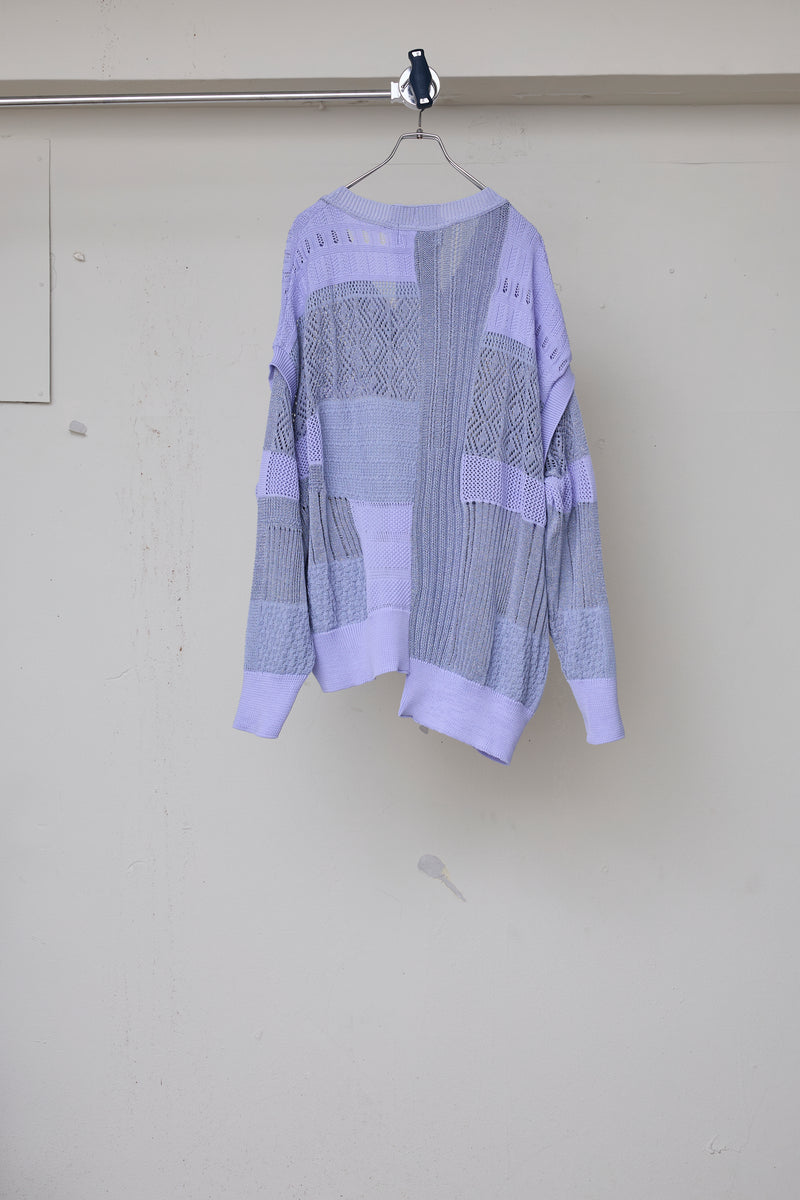 MIXED-KNIT CARDIGAN_REFLECTIVE RIB