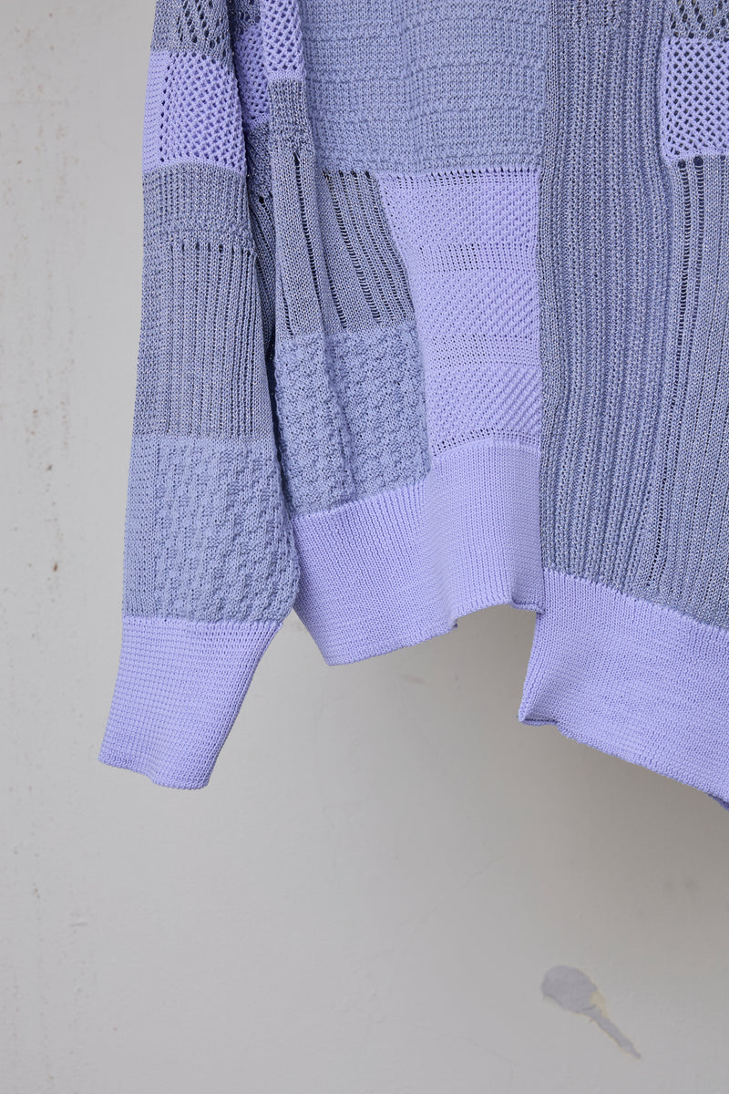MIXED-KNIT CARDIGAN_REFLECTIVE RIB