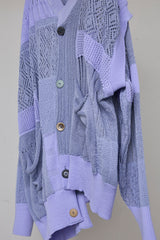 MIXED-KNIT CARDIGAN_REFLECTIVE RIB