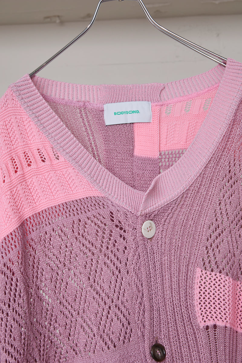 MIXED-KNIT CARDIGAN_REFLECTIVE RIB