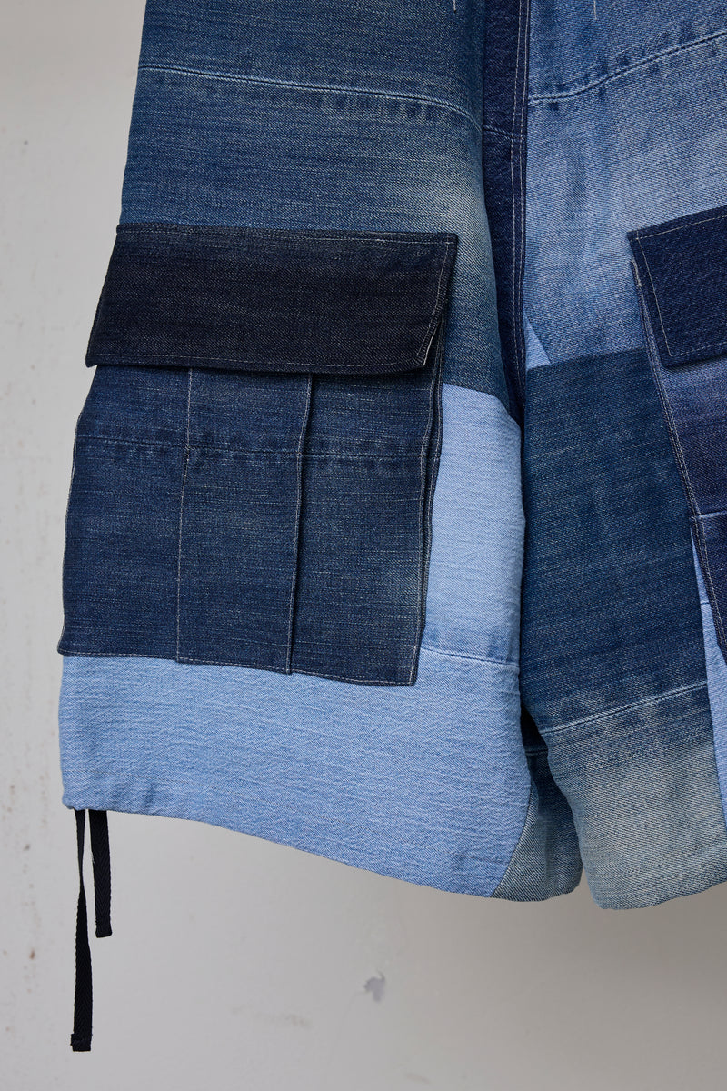 RECONSTRUCTED REGISTERED DENIM/C SHORTS
