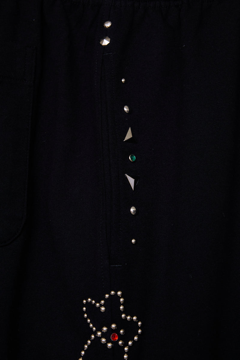 EMBELLISHED FLORAL JOGGER SHORTS