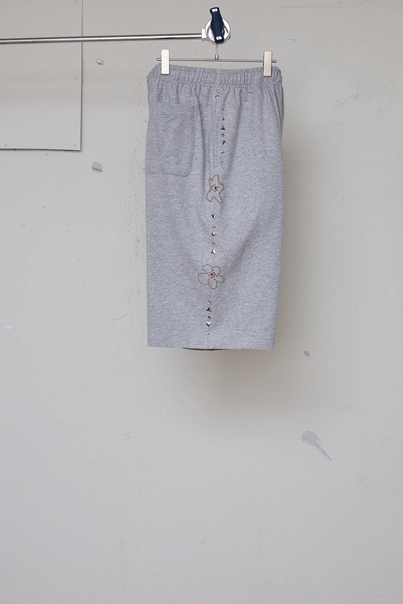 EMBELLISHED FLORAL JOGGER SHORTS