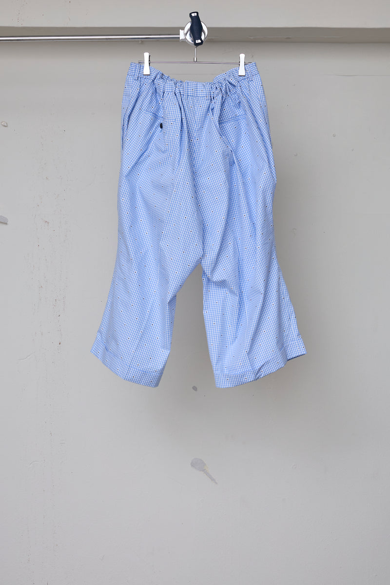 CUT JACQUARD GINGHAM MOST WIDE SLACKS